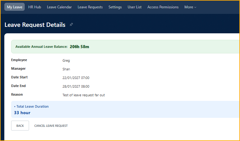 Leave Request Details