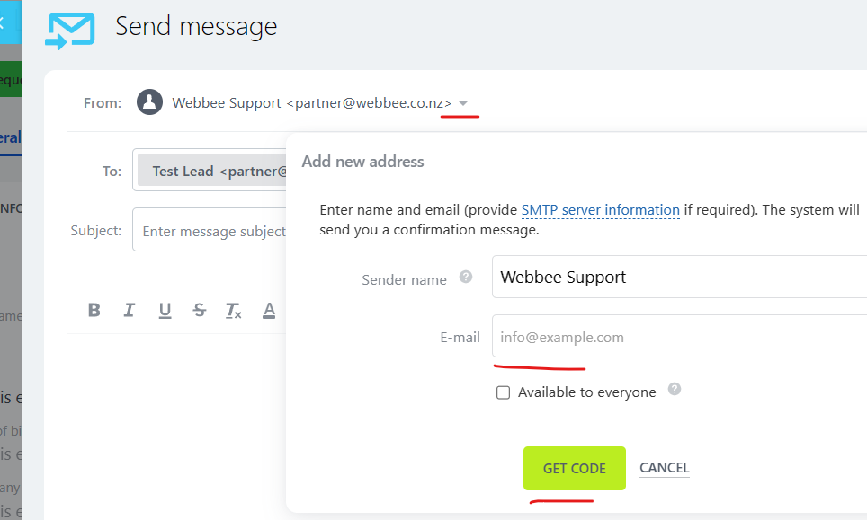 Email configuration in Bitrix24